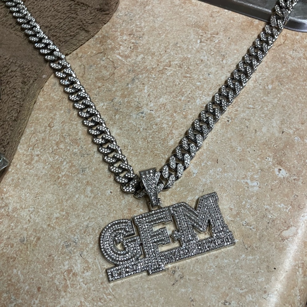 Silver GEM Pendant Necklace